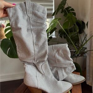 Forever Link Silver Rhinestone cowboy Boots